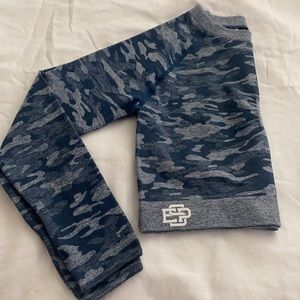 Blue & Grey Camouflage Crop Top